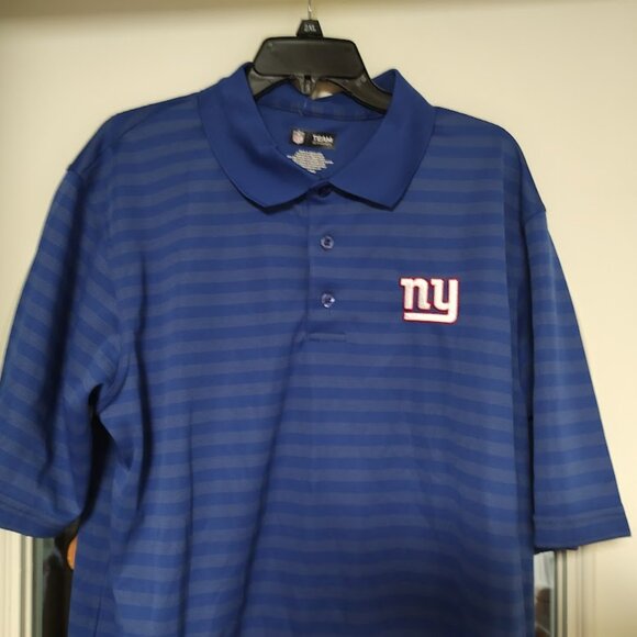 New NFL Team Apparel NY Giants Blue Striped Moisture Wicking Polo Size Men's XL - Picture 2 of 2